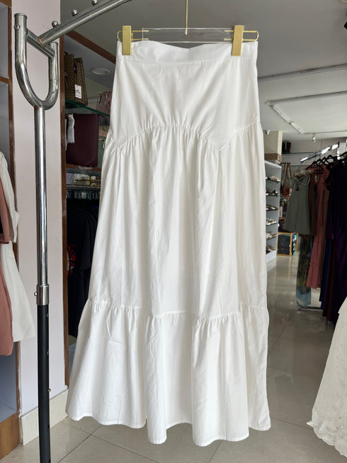 Summer Trendy Solid Color Layer Maxi Skirts